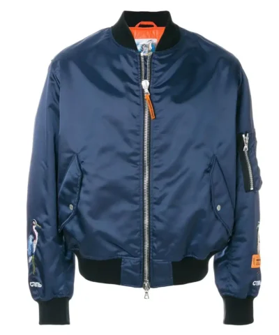 Heron Preston Blue Short Bomber Jacket
