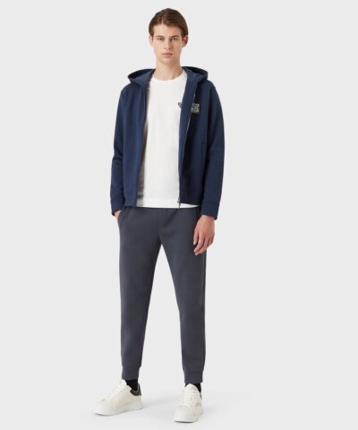 Emporio Armani Emoji Recycle Zipped, Hooded, Recycled-Jersey Sweatshirt