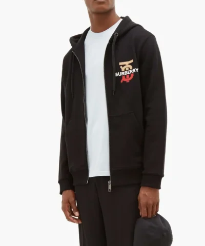 Burberry Logo and monogram-print cotton hooded sweatshirt