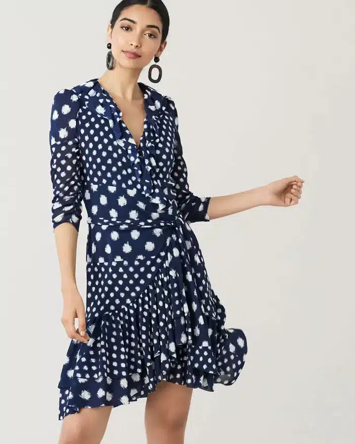 DVF Paloma Ruffled Nylon Mesh Wrap Dress