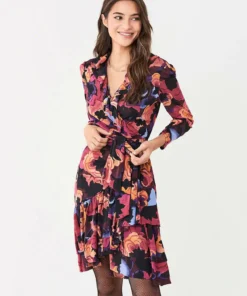 DVF Paloma Ruffled Mesh Wrap Dress