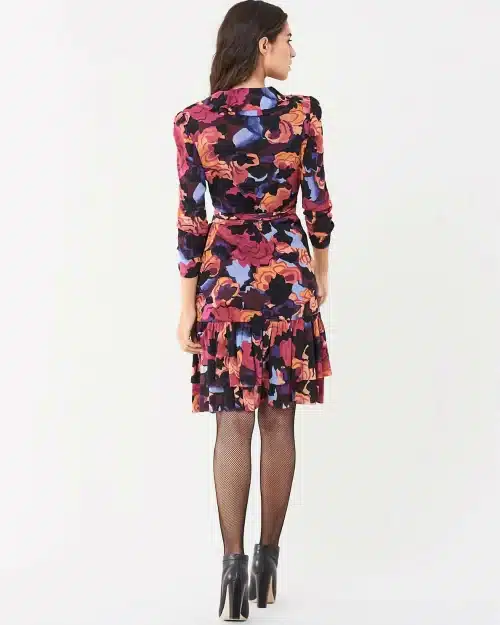 DVF Paloma Ruffled Mesh Wrap Dress