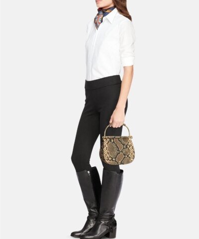 Lauren Ralph Lauren Mason Snake-Embossed Leather Satchel