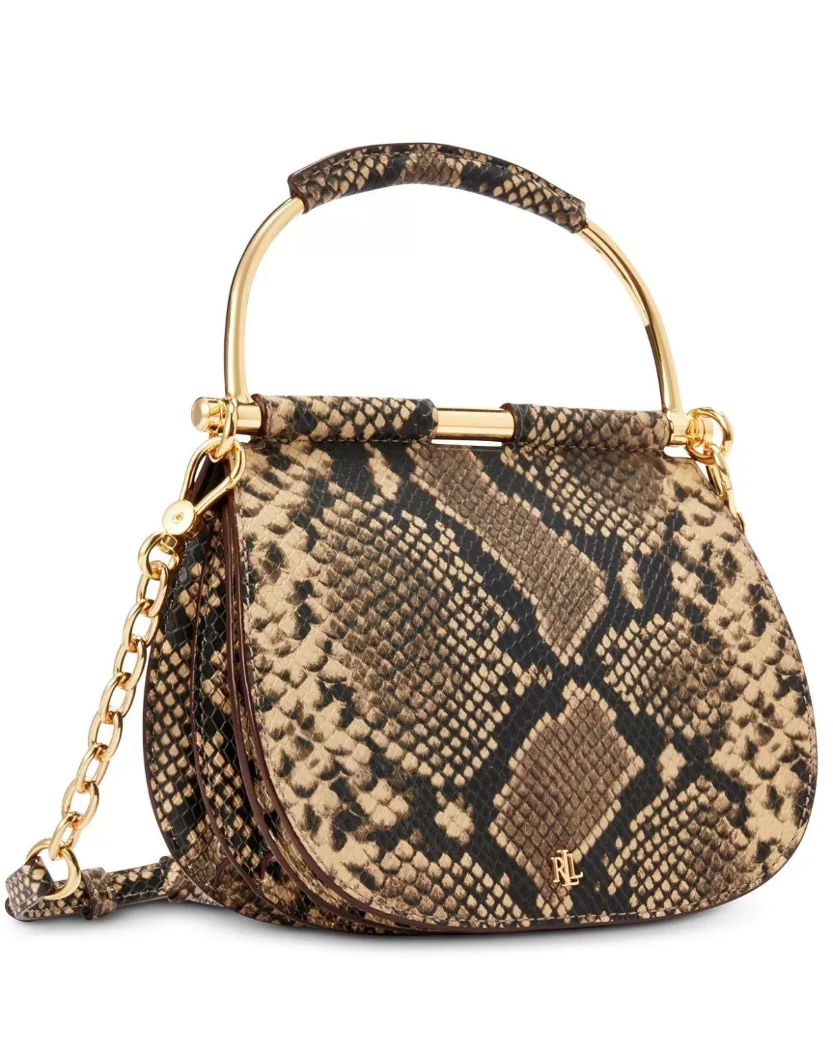 Lauren Ralph Lauren Mason Snake-Embossed Leather Satchel