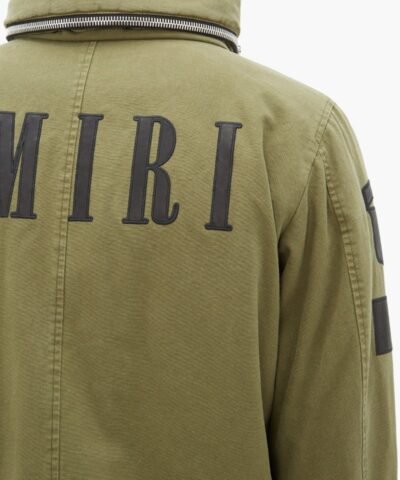 Amiri Military Cotton Canvas Jacket With Leather Patches