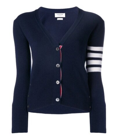 Thom Browne 4-Bar Stripe Cardigan, Navy