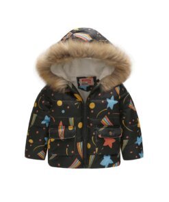 Jomake Girl's Fur Hooded Quilted Jacket