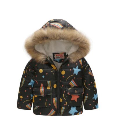 Jomake Girl's Fur Hooded Quilted Jacket