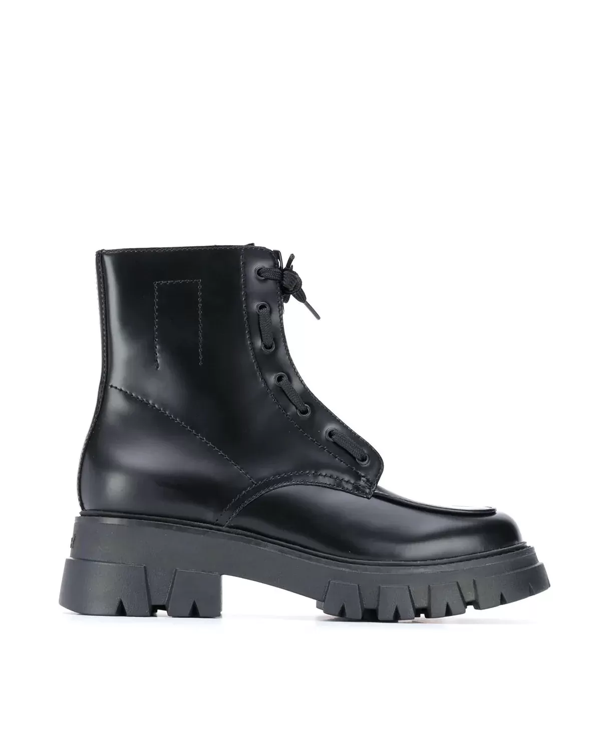 Ash Black Lynch Front Zip Chunky Boots