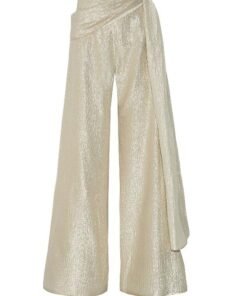 OSCAR DE LA RENTA Silk-blend lamé wide-leg pants