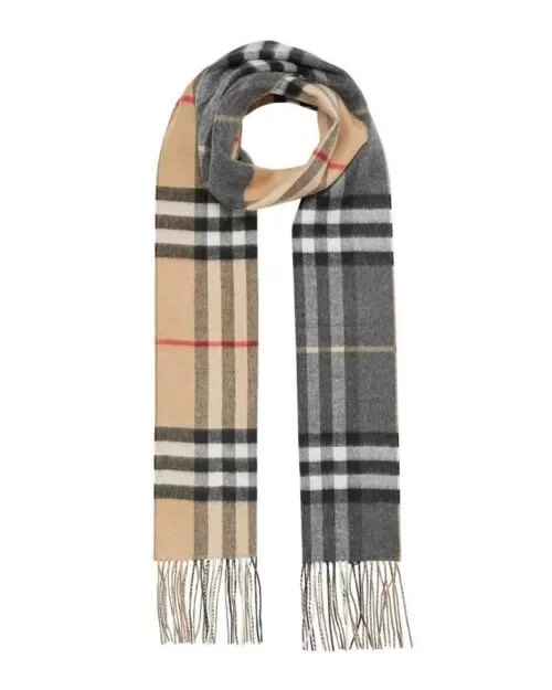 Burberry Long Reversible Check Double-Faced Cashmere Scarf