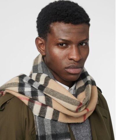 Burberry Long Reversible Check Double-Faced Cashmere Scarf