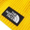 The North Face Logo Box Cuffed Beanie In Yollow