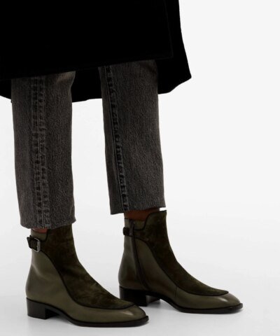 Christian Louboutin Ecritoir Suede And Leather Ankle Boots