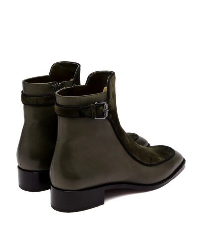 Christian Louboutin Ecritoir Suede And Leather Ankle Boots