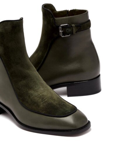 Christian Louboutin Ecritoir Suede And Leather Ankle Boots
