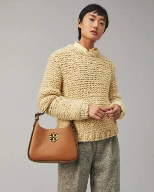 Tory Burch Miller Small Classic Shoulder Bag, Light Umber