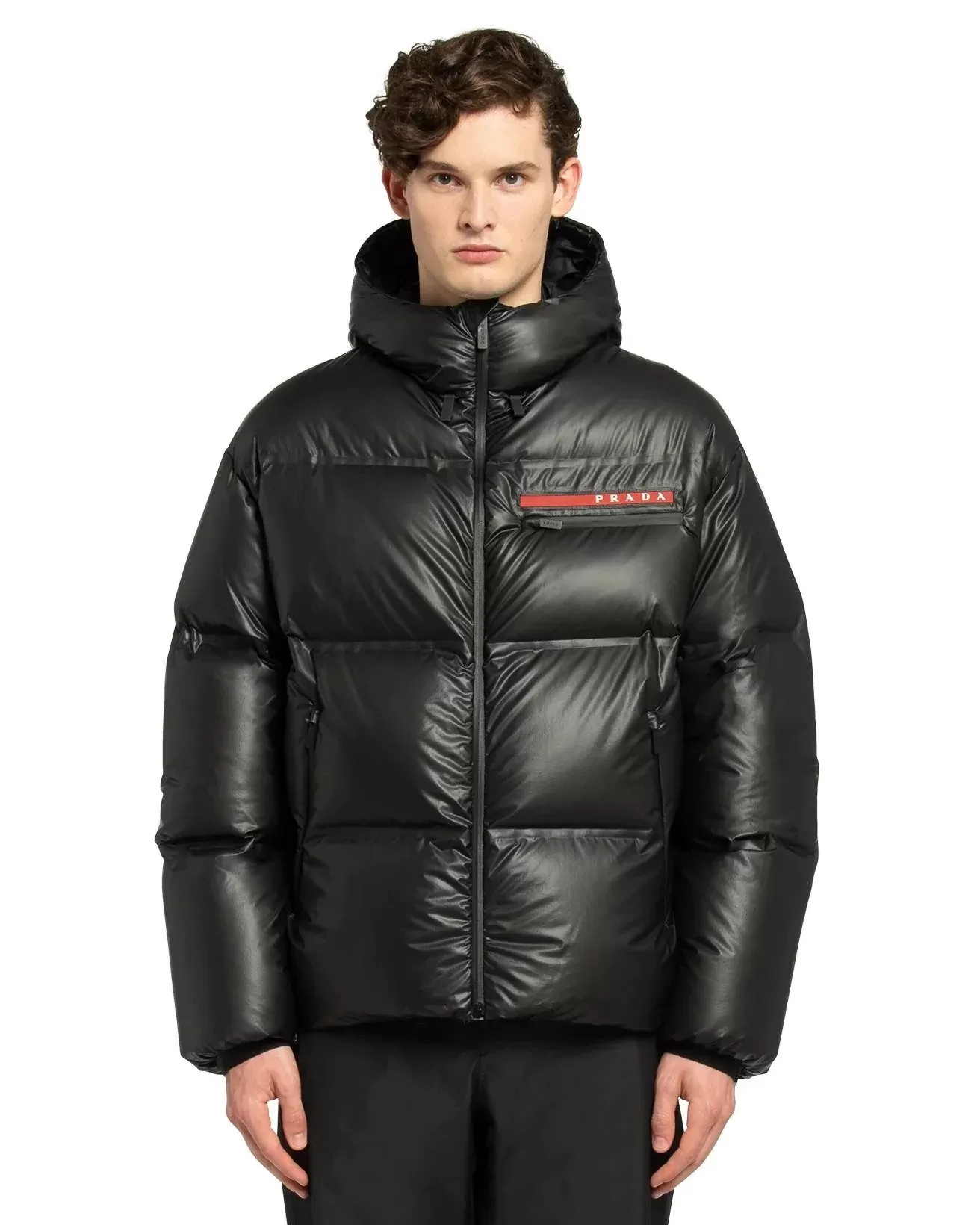 Prada Light Nylon Hooded Puffer Jacket