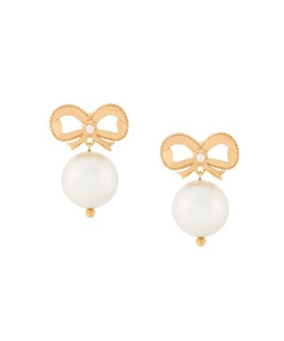 Simone Rocha Bow Detail Faux Pearl Drop Earrings