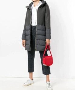 Herno Nuage Lightweight Mixed Media Down Coat In Grey