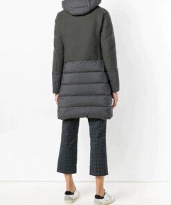 Herno Nuage Lightweight Mixed Media Down Coat In Grey