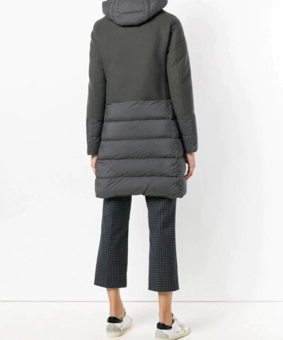 Herno Nuage Lightweight Mixed Media Down Coat In Grey