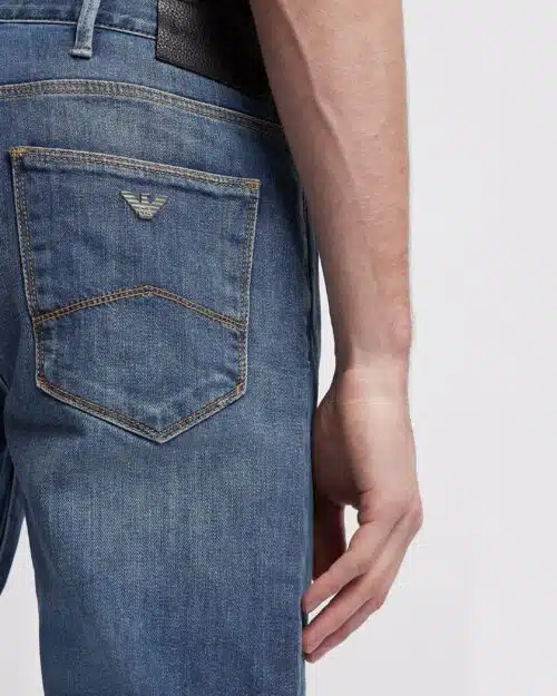 Emporio Armani Slim-Fit J06 Jeans In Distressed Denim
