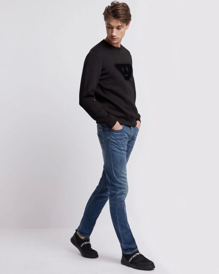 Emporio Armani Slim-Fit J06 Jeans In Distressed Denim