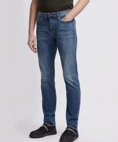 Emporio Armani Slim-Fit J06 Jeans In Distressed Denim
