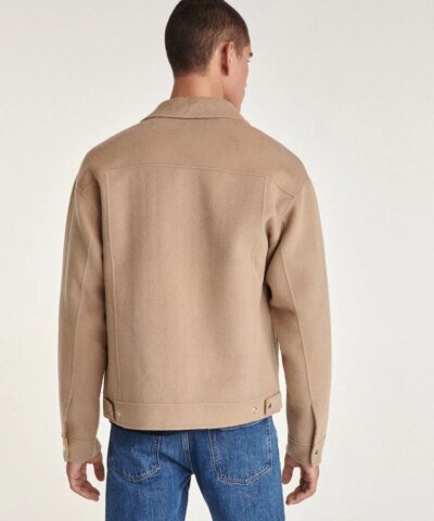 The Kooples Double-Sided Wool Jacket With Beige Pockets