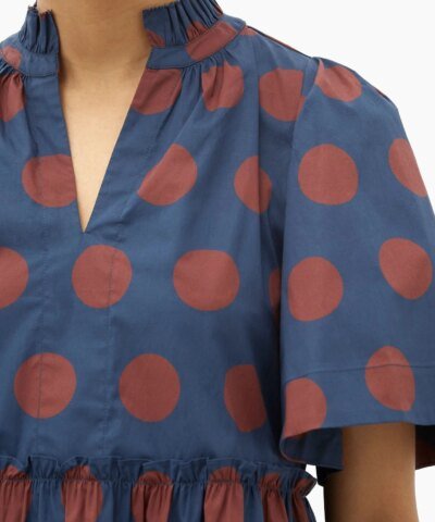 Sea Penny spot-print tiered cotton-blend dress