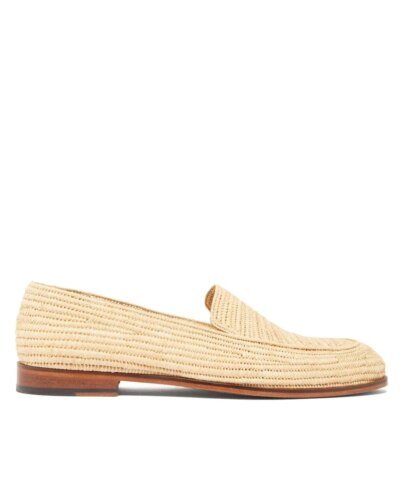 Casablanca 1942 Men's Beppe Raffia Apron-Toe Loafers