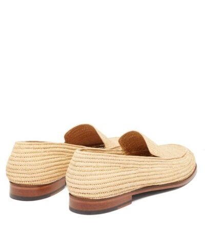 Casablanca 1942 Men's Beppe Raffia Apron-Toe Loafers