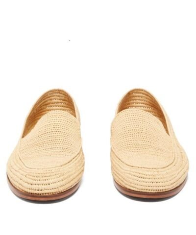 Casablanca 1942 Men's Beppe Raffia Apron-Toe Loafers