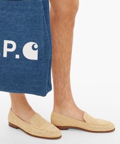 Casablanca 1942 Men's Beppe Raffia Apron-Toe Loafers