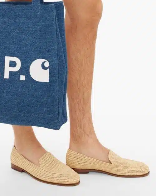 Casablanca 1942 Men's Beppe Raffia Apron-Toe Loafers