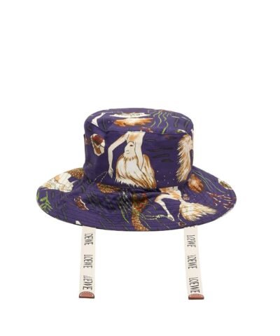 Loewe Paula's Ibiza Mermaid-Print Canvas Bucket Hat