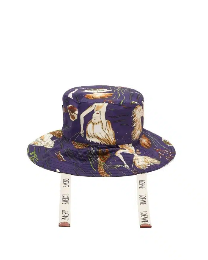 Loewe Paula's Ibiza Mermaid-Print Canvas Bucket Hat