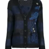 Red Valentino Asian Toile De Jouy Embroidered Mohair Cardigan