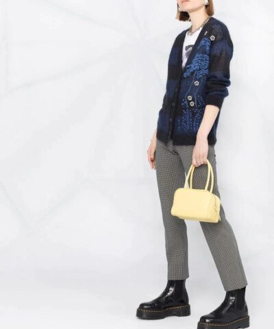 Red Valentino Asian Toile De Jouy Embroidered Mohair Cardigan