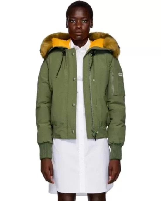 Kenzo Green Down Faux-fur Hooded Jacket