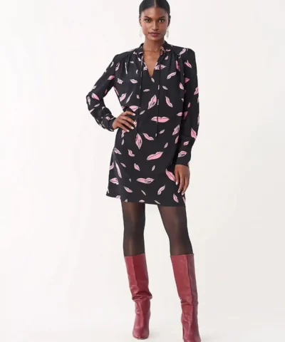 DVF Glenda Silk Crepe De Chine Shirt Dress