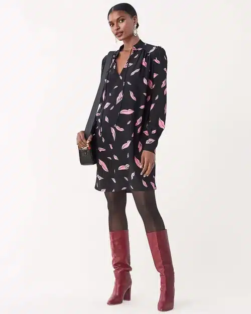 DVF Glenda Silk Crepe De Chine Shirt Dress