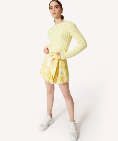 Red Valentino Cady Butterfly-Print Wrap Skorts