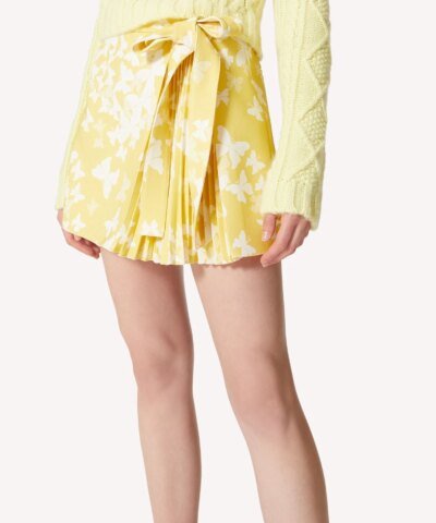 Red Valentino Cady Butterfly-Print Wrap Skorts