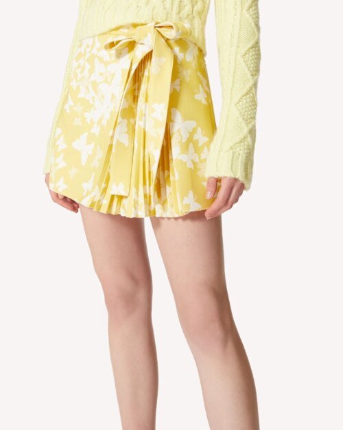 Red Valentino Cady Butterfly-Print Wrap Skorts