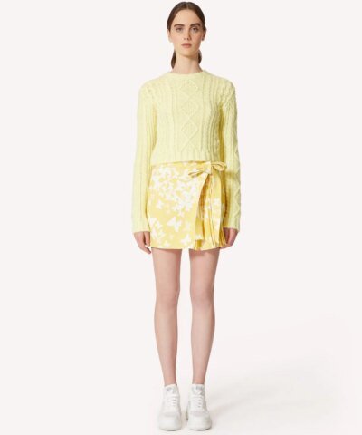 Red Valentino Cady Butterfly-Print Wrap Skorts