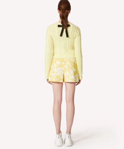 Red Valentino Cady Butterfly-Print Wrap Skorts