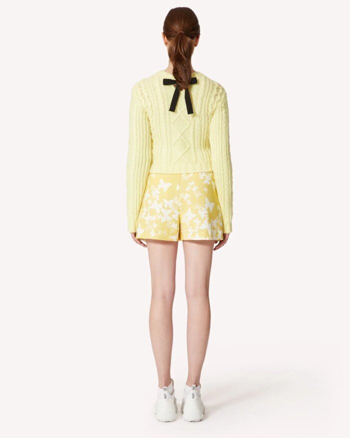 Red Valentino Cady Butterfly-Print Wrap Skorts