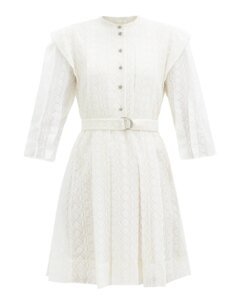 Chloe Logo-Embroidered Silk-Voile Mini Dress